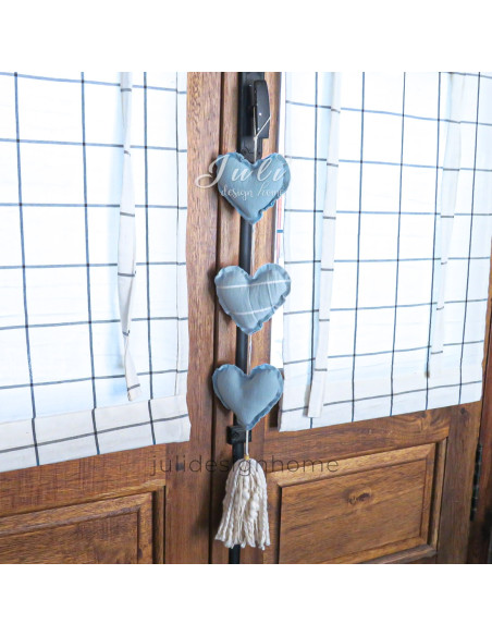 Colgante Corazones Celeste - Deco Por Mayor