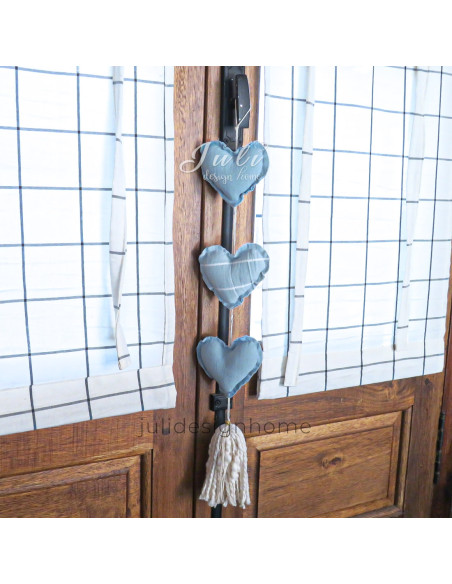 Colgante Corazones Celeste - Deco Por Mayor