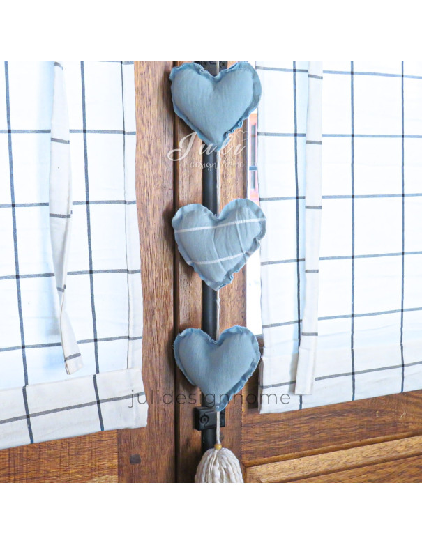 Colgante Corazones Celeste - Deco Por Mayor