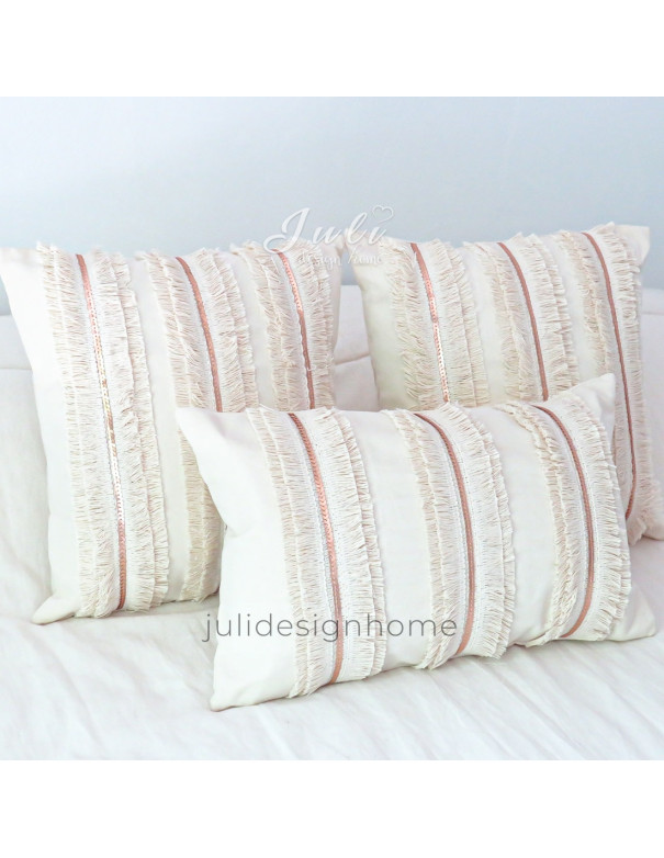 almohadones con flecos