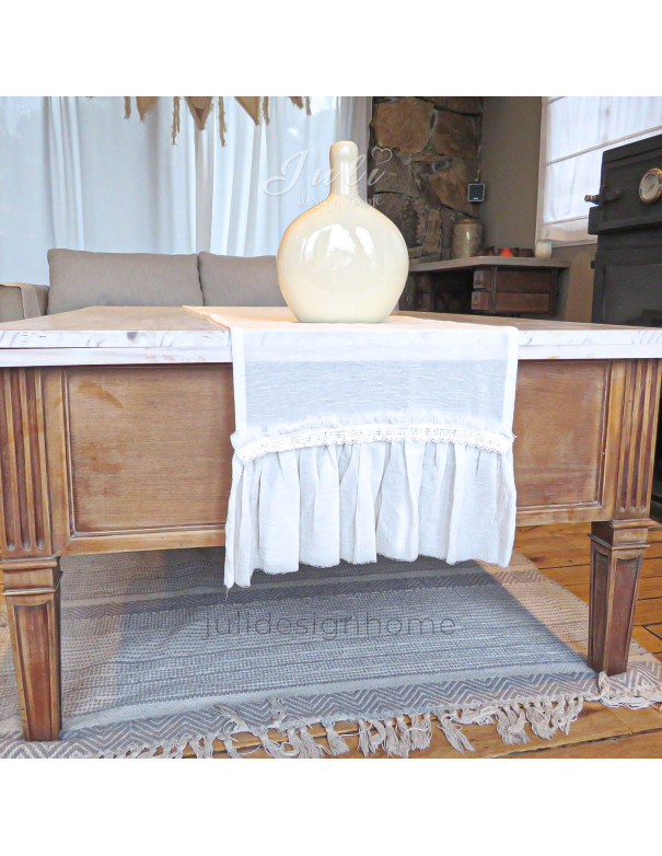 camino de mesa blanco