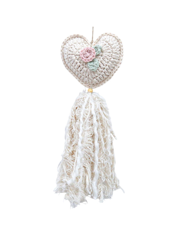Colgante Tejido Corazón - Deco Por Mayor